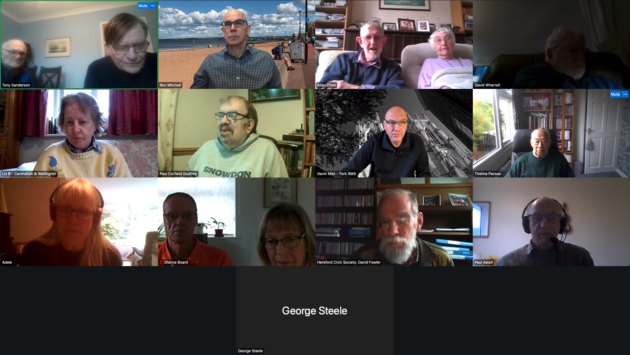 Screenshot of Zoom session of the FRMS 2024 AGM, showing about fifteen participants